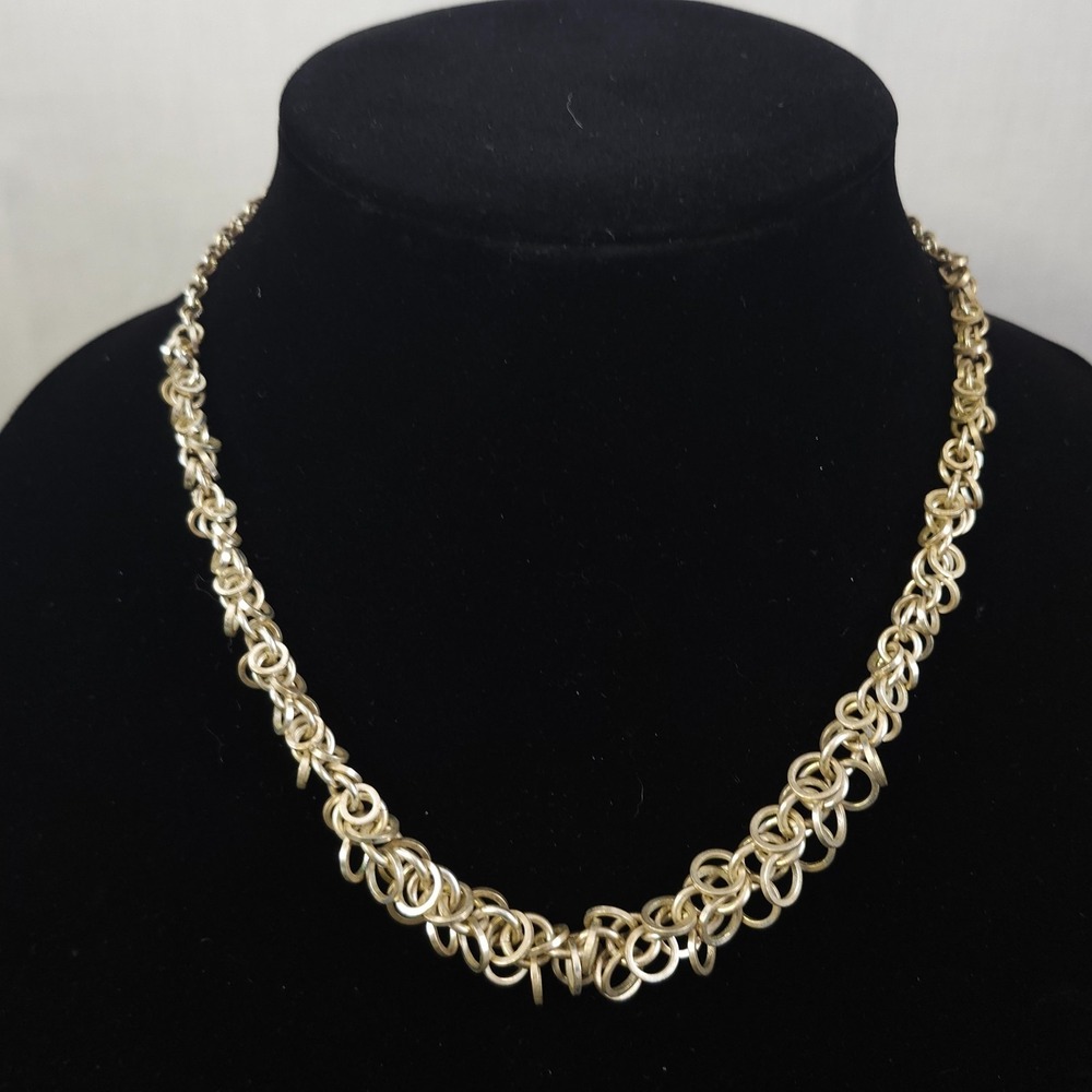 Vintage Avon Silver Rings Cluster Choker Necklace 15.5" with extension